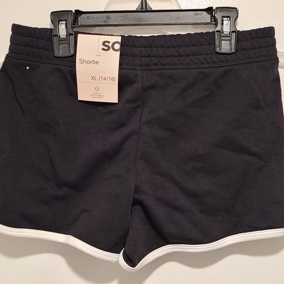 SO Shortie Black Drawstring Shorts XL 14/16 NEW WITH TAGS - Picture 2 of 3